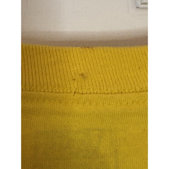 Women's Vans Crop Top Blouse Yellow Long Sleeve Shirt Size Medium Cowl Neck FLAW - Picture 4 of 11